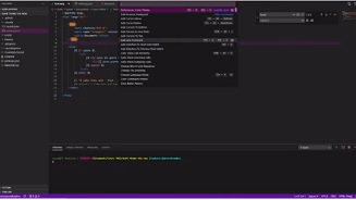 Éditeur VS Code affichant du code avec le thème sombre