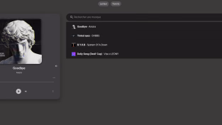 Interface du lecteur de musique
